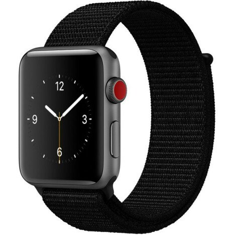 Curea iUni compatibila cu Apple Watch 1/2/3/4/5/6/7, 40mm, Nylon Sport, Woven Strap, Black