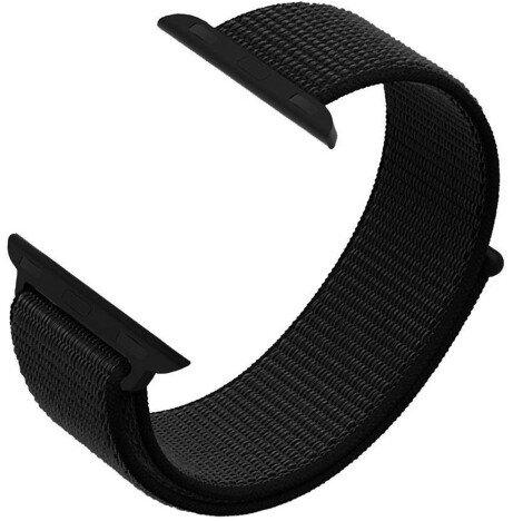 Curea iUni compatibila cu Apple Watch 1/2/3/4/5/6/7, 44mm, Nylon Sport, Woven Strap, Black